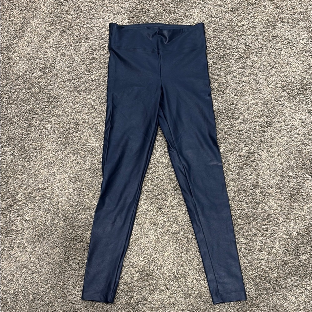 EUC Navy Liquid Shine Athletic Leggings